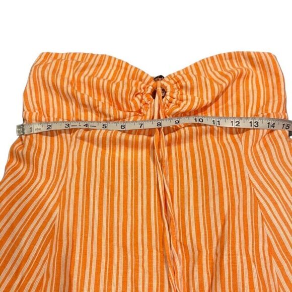 NWT Speechless Halter/Strapless Dress Orange White Stripe Elastic Back - Picture 7 of 10